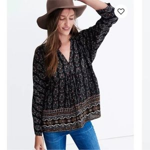 Madewell • Silk Boheme Popover Shirt in Burnished Floral